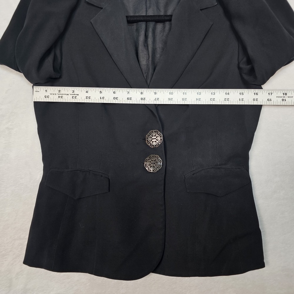 Morgane Le Fay Blazer Womens M Silk Lycra Jacket Career Office Lightweight USA - Picture 6 of 11